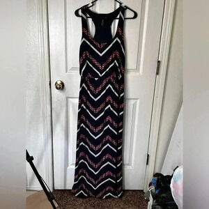 Trixxi  Junior Size Medium  Maxi Dress Colorful Pattern  Flowy Lightweight Long